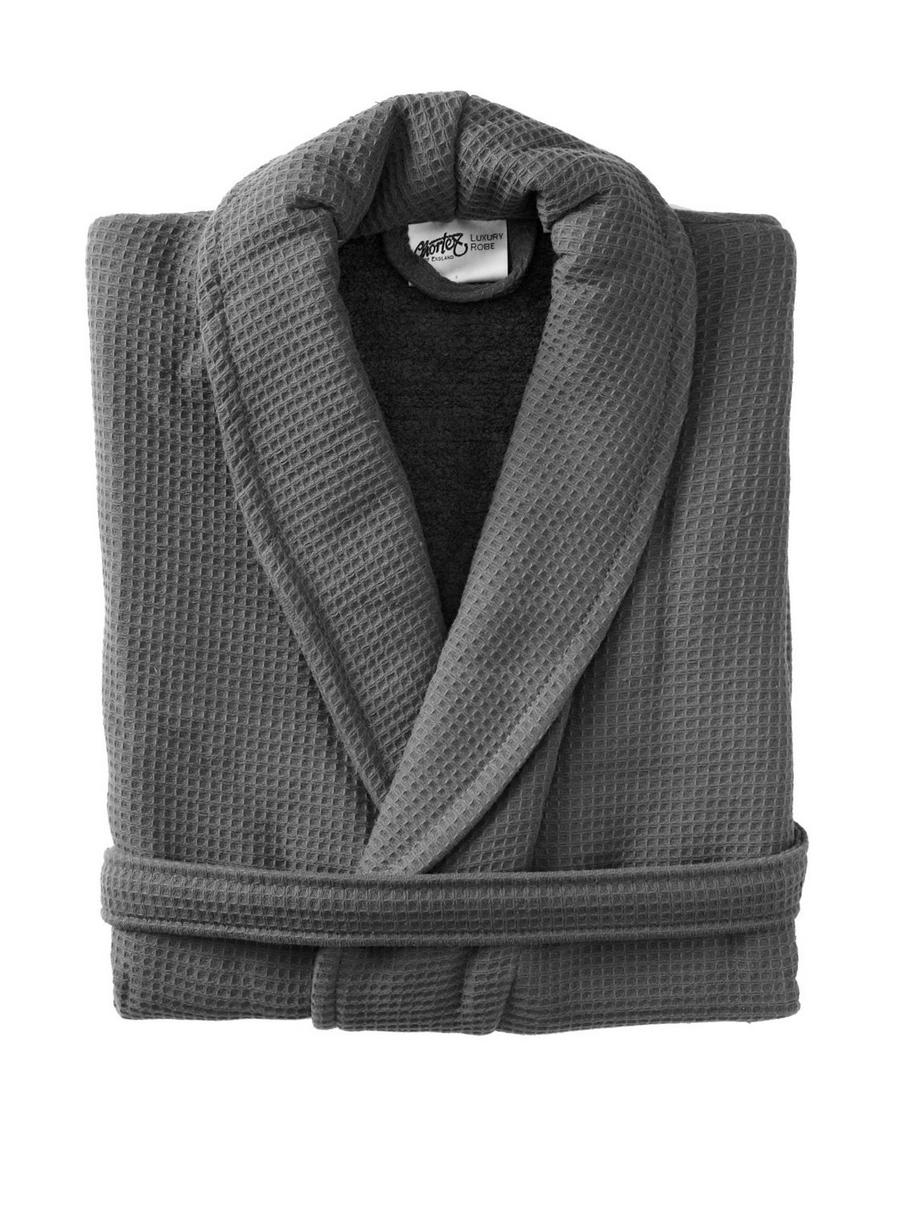 Chortex Luxury Waffle Terry Robe, Charcoal S/M