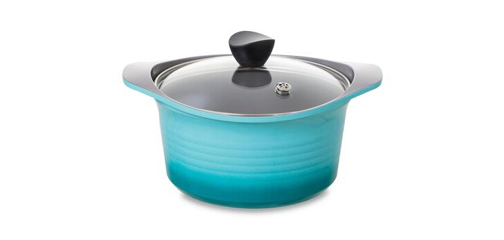 Aluart 陶瓷涂层蓝色双耳铸造锅