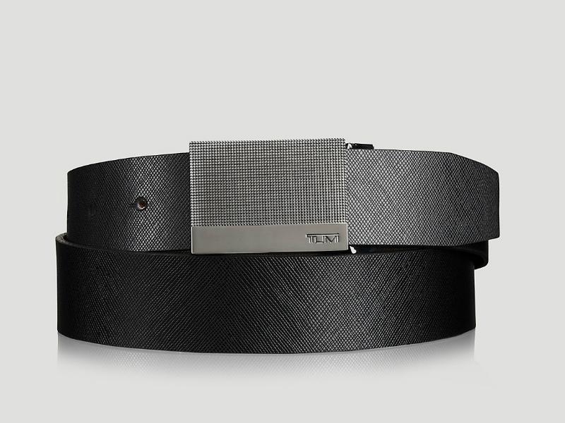 TUMI Men's Knurled Plaque Belt