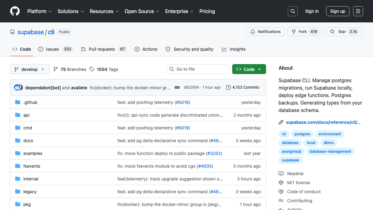 Supabase CLI - 开源后端开发工具