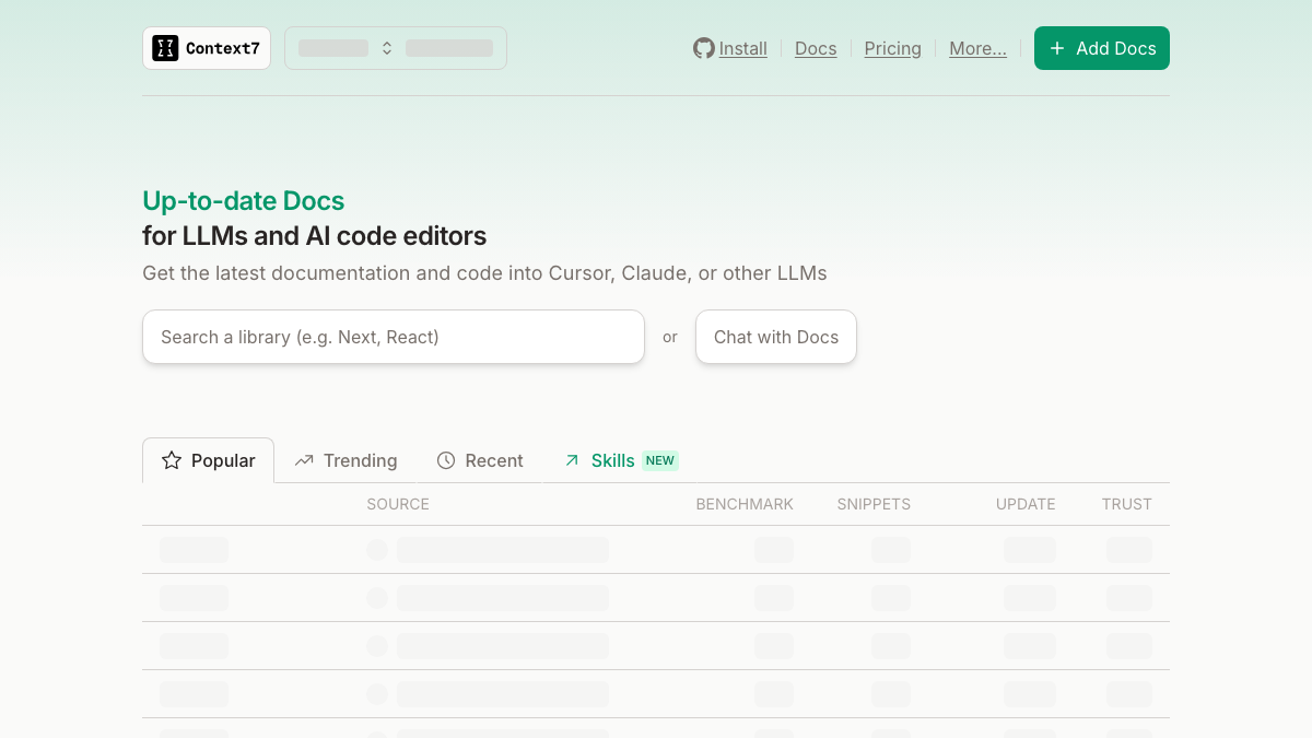 Context7 - LLM 文档知识库