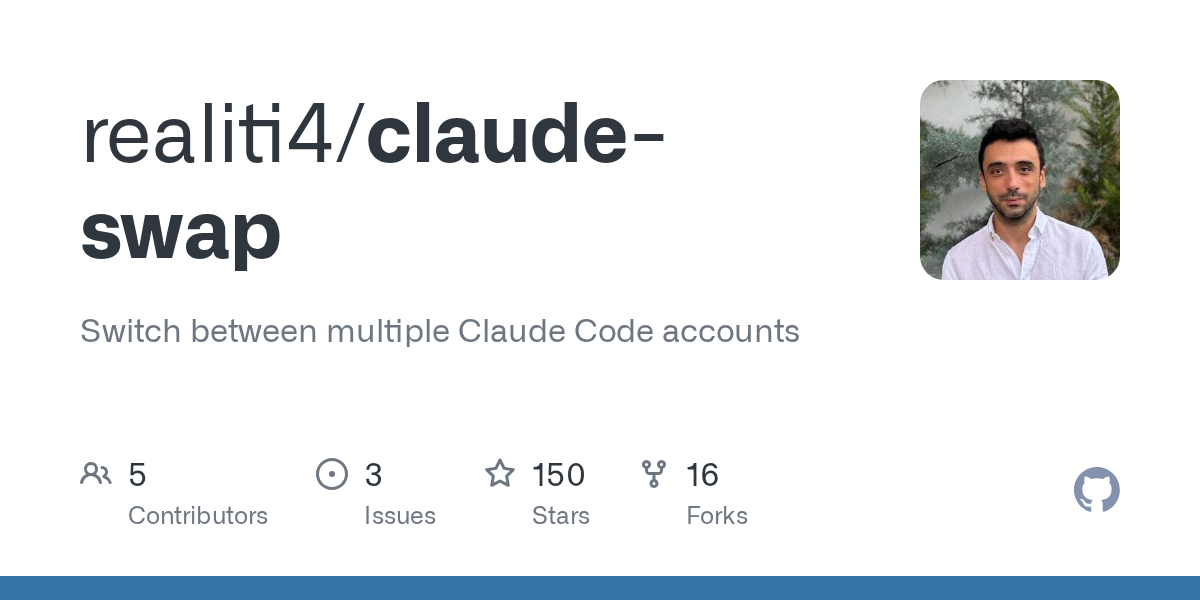 claude-swap - Claude Code 多账号一键切换工具