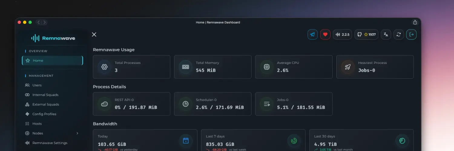 Remnawave - 基于 Xray Core 的代理与用户管理解决方案
