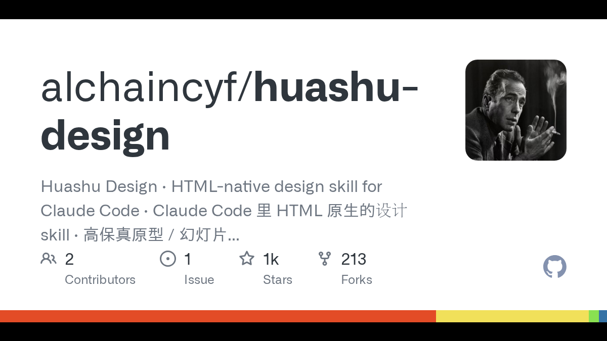 huashu-design - 一句话生成可交付设计的 AI 设计 Skill