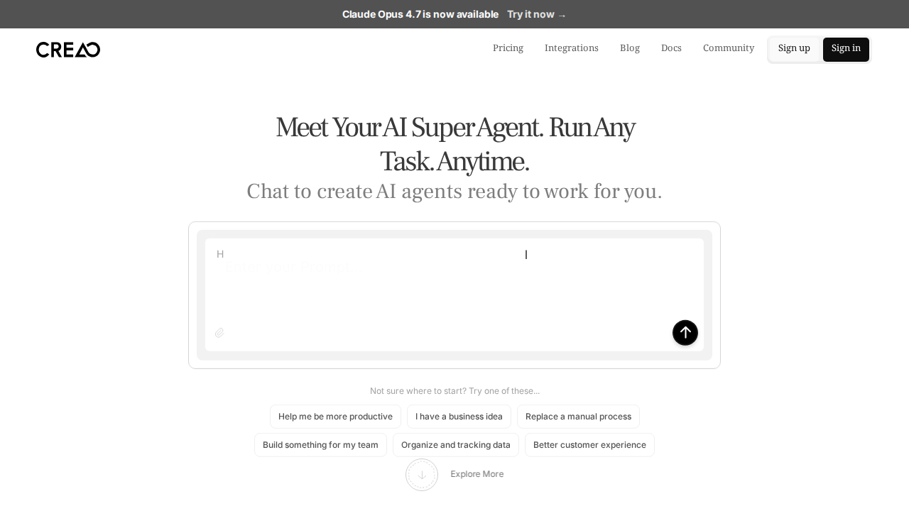 CREAO AI — 对话创建 AI 超级代理，自动执行你的工作流