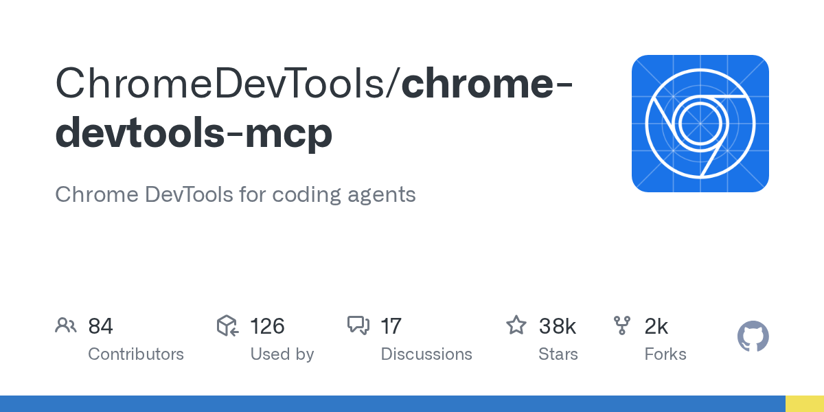 chrome-devtools-mcp - 让AI Agent掌控Chrome DevTools的MCP Server