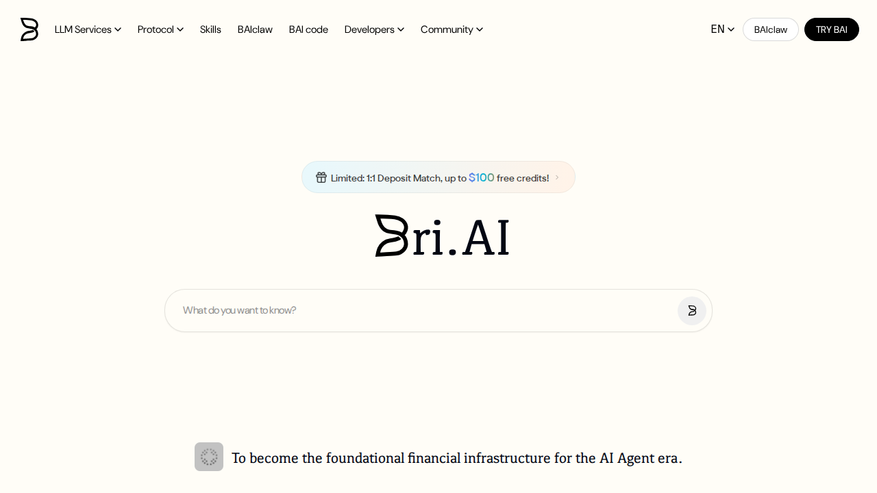 B.AI — AI Agent 金融基础设施