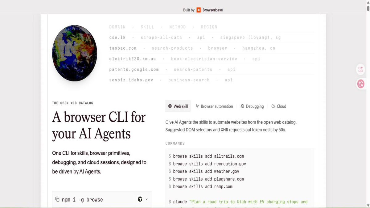 browse.sh — AI Agent 专用浏览器 CLI