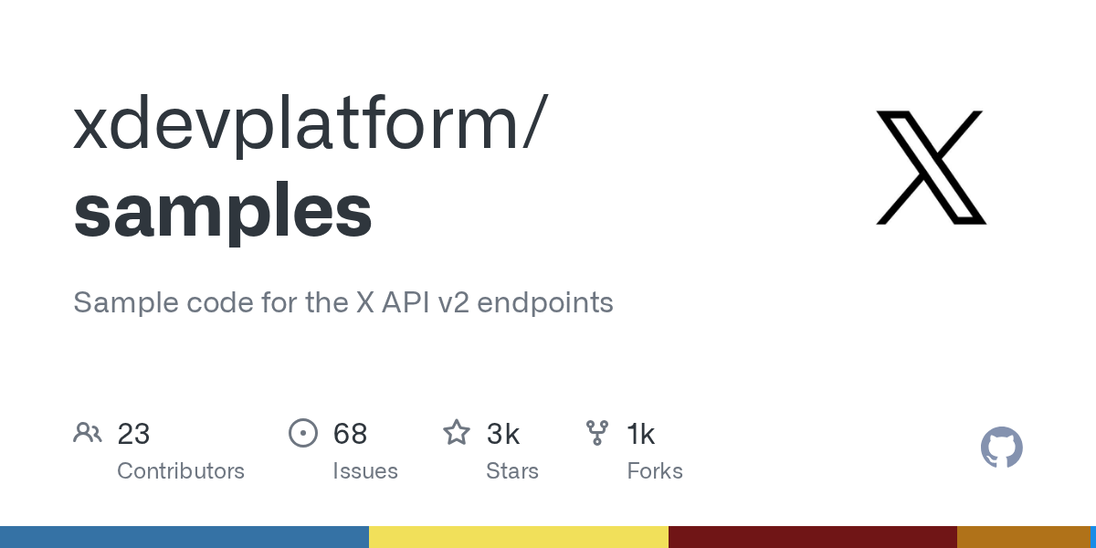 xdevplatform/samples - X API v2 官方示例代码库