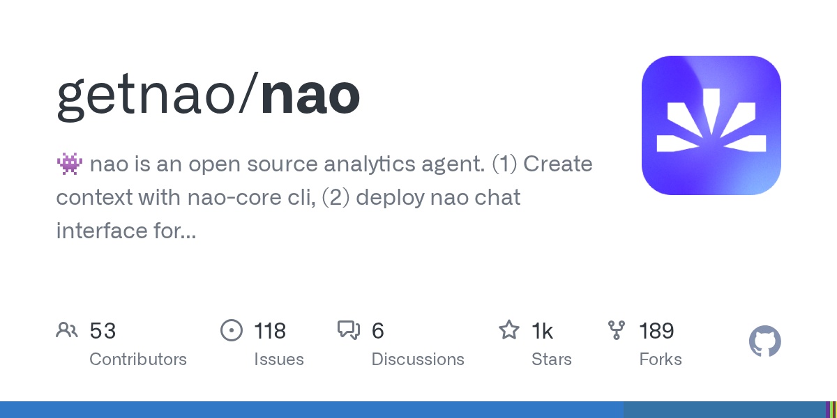 nao - 开源数据分析 Agent，自然语言对话直接查数据
