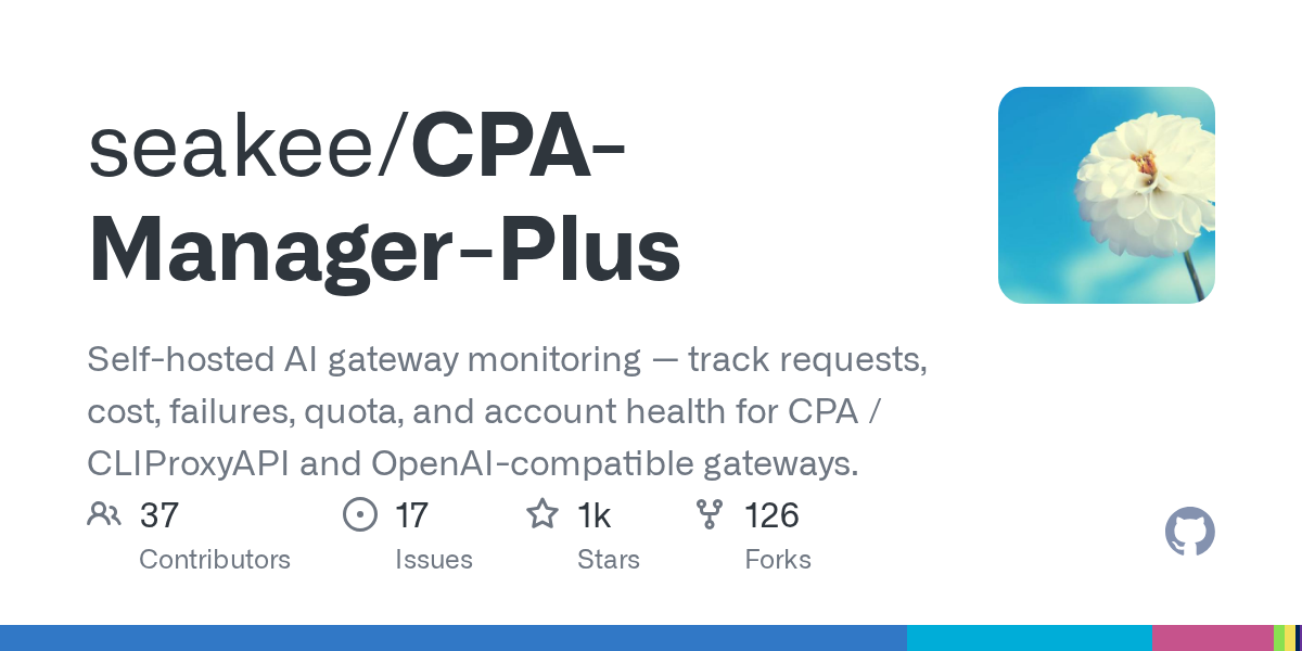 CPA-Manager-Plus:自托管AI网关监控面板