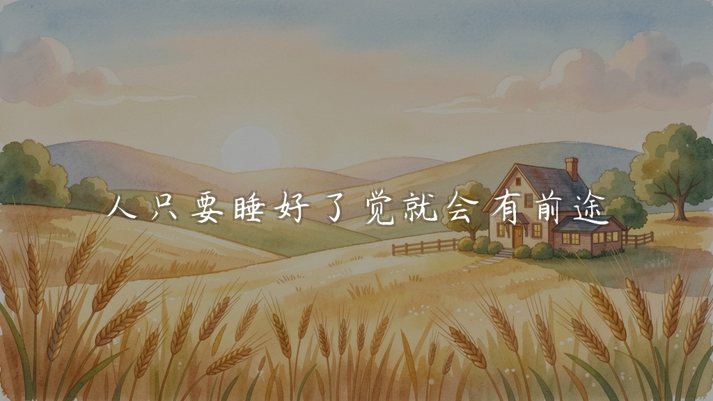 人只要睡好了觉就会有前途