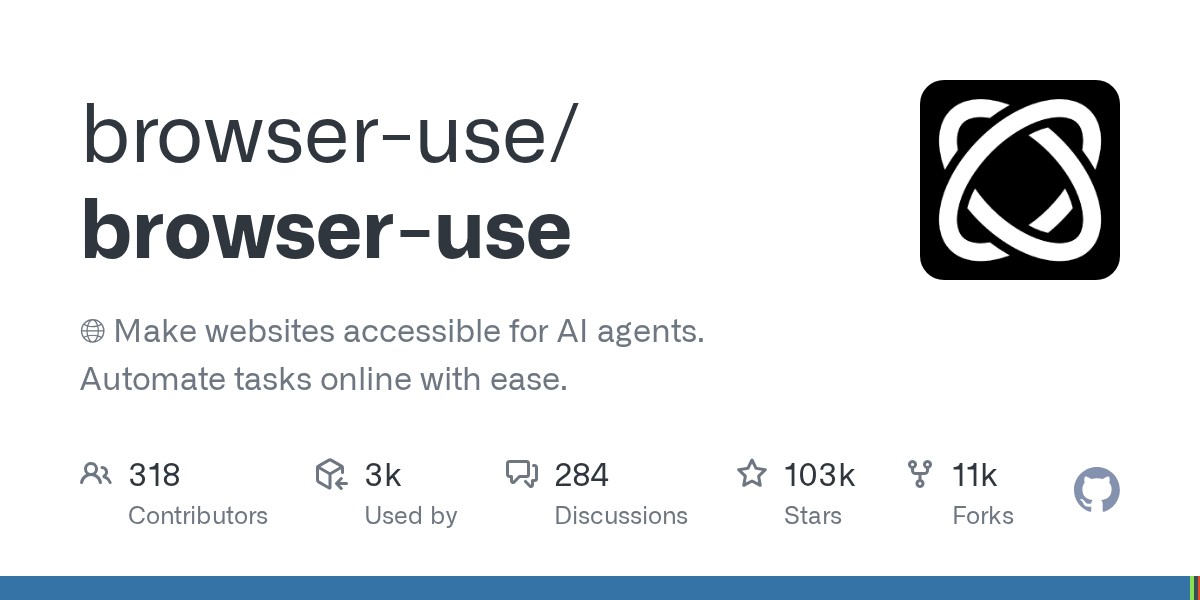 browser-use — AI代理操控浏览器