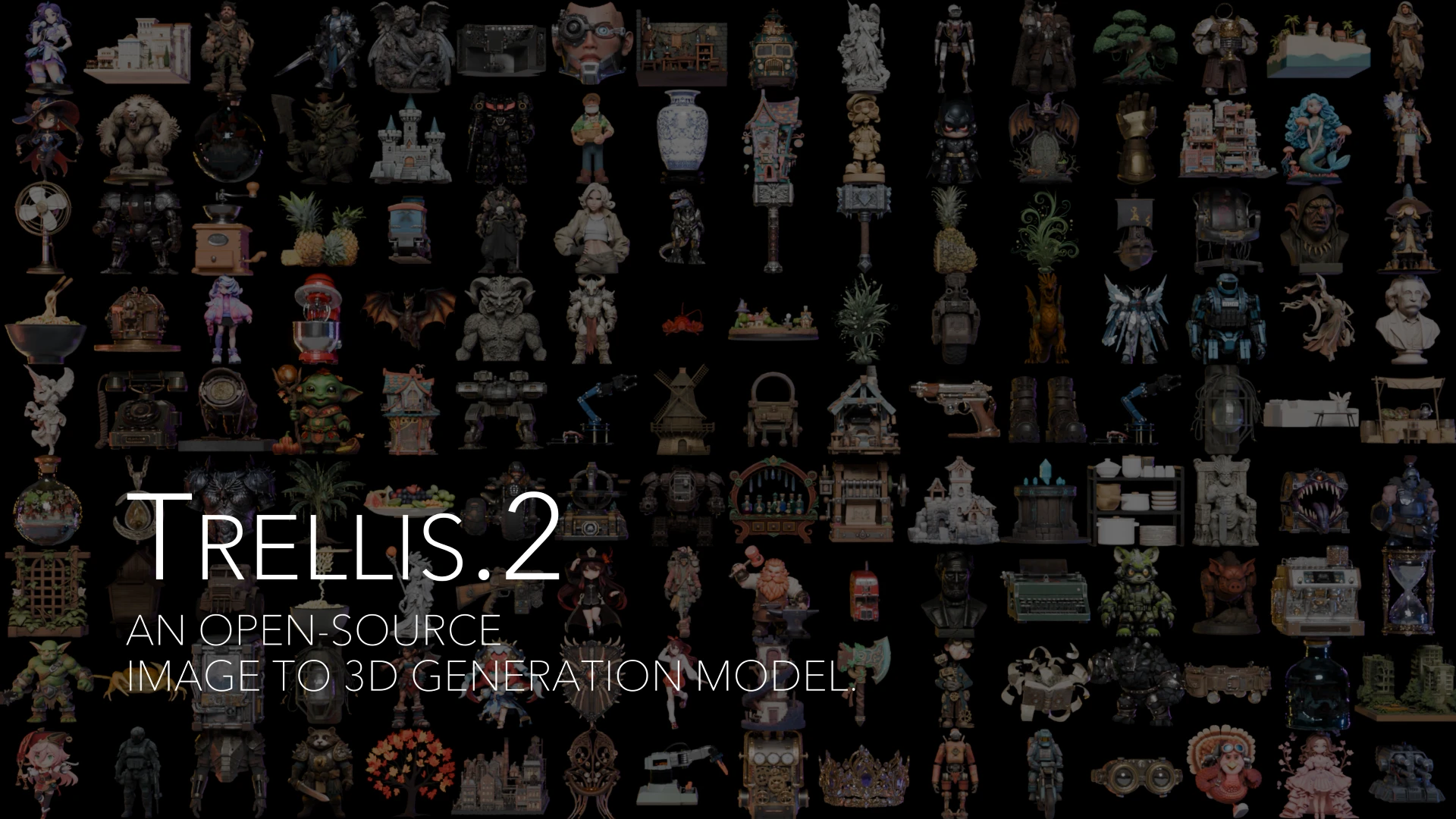 TRELLIS.2：微软开源图生 3D 大模型，3 秒出带 PBR 材质的 3D 资产