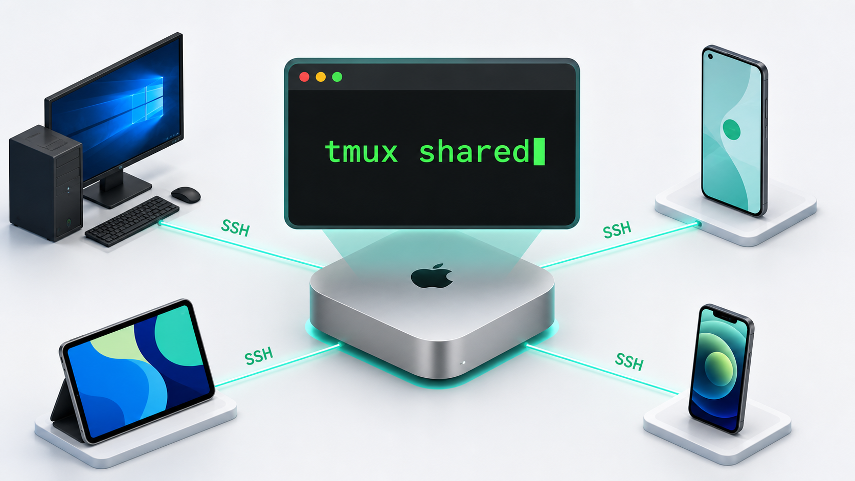 tmux - SSH 多设备共享终端窗口教程