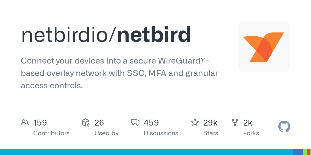 NetBird — 全栈开源 Mesh VPN,内置管理面板和 OIDC 身份集成