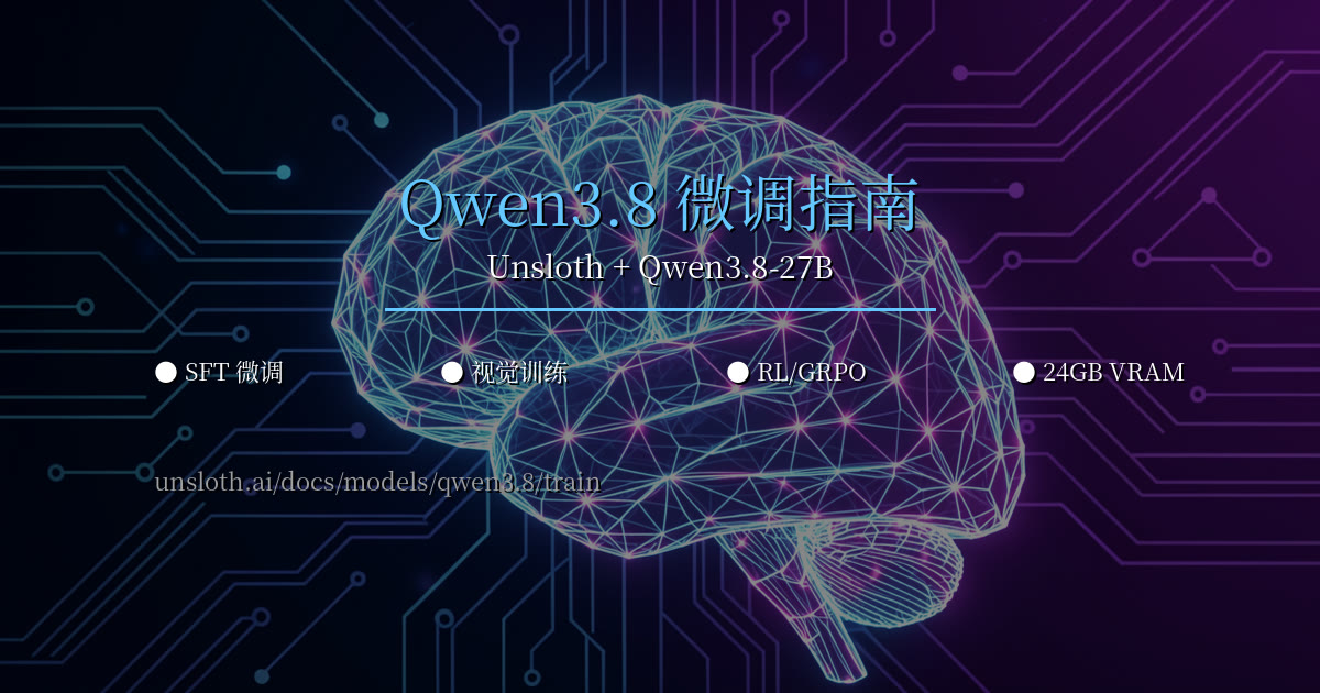 Qwen3.8 微调指南(Unsloth)