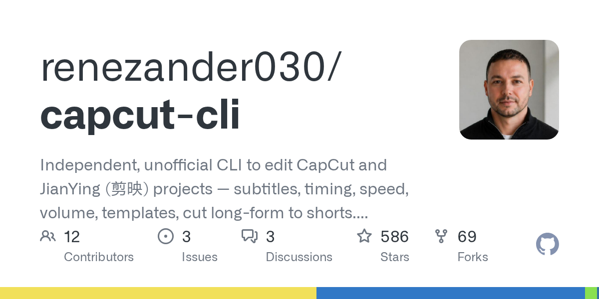 capcut-cli - 让AI Agent操作剪映的命令行（Claude Code一键装Skill）